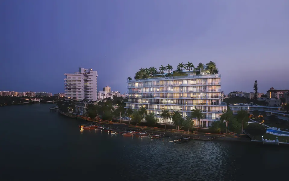 Aerial view — Onda Bay Harbor in Bal Harbour